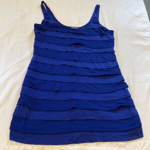 🎀 5/$20 🎀 Express long tiered/ruffled tank top in a royal blue size medi…